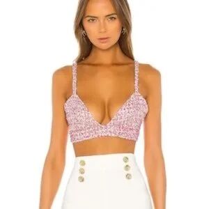 NWOT NBD Marianne Bralette in Pink and Ivory